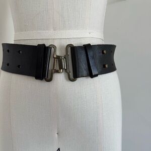 LP Vinatge Black Leather Belt sz S